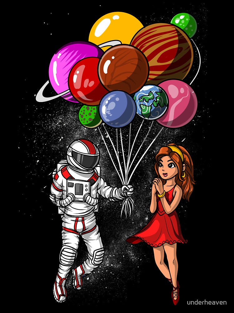 Space Astronaut Planets Balloons by underheaven
