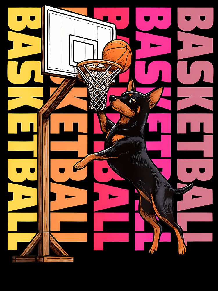 Miniature Pinscher Basketball Sports Dog Lover by AntoinetteKris