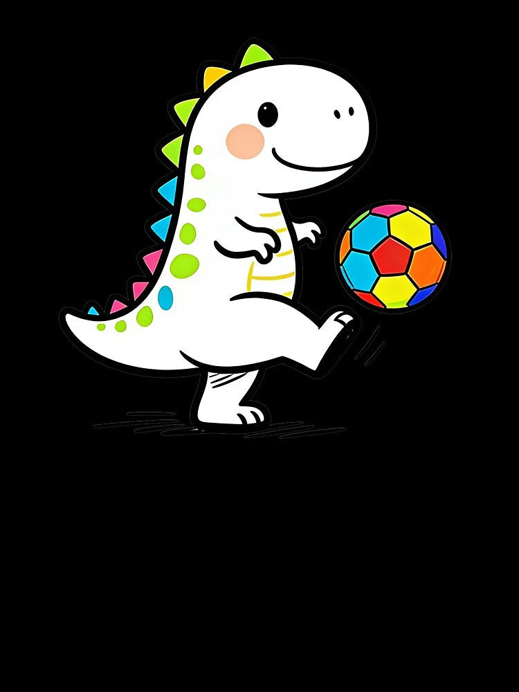 Cute Dinosaur Playing Soccer | Kids Sports Cartoon by PrintStichCo