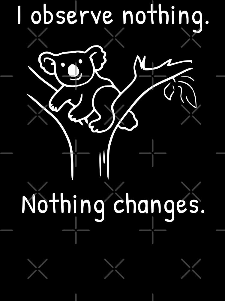 I Observe Nothing Nothing Changes Quantum Humor Koala by AnnSign