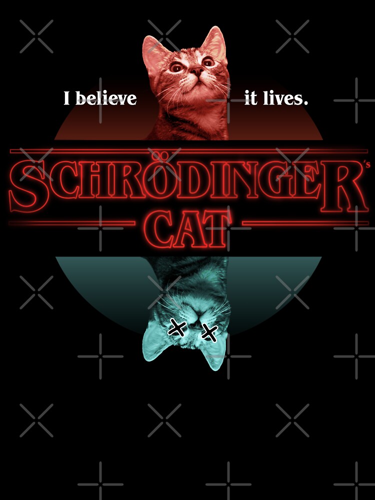 I believe it lives - Schrödinger’s Cat – Science Humor Neon Style by GosiaArtGarden