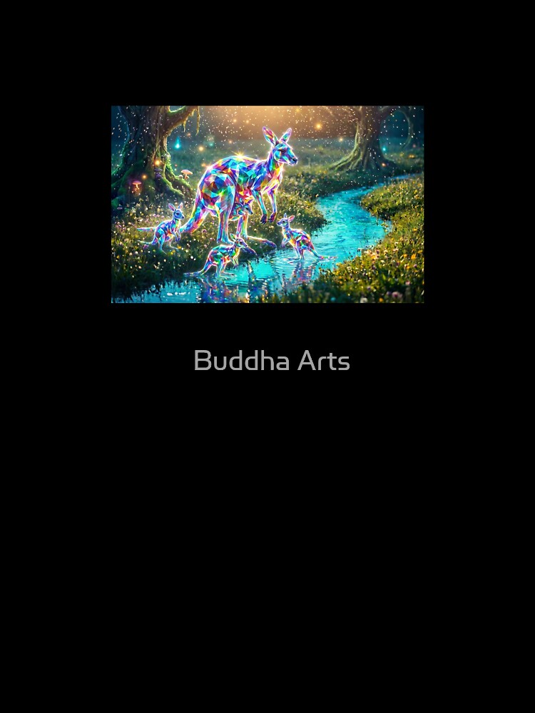 Crystal Kangaroos with babies by Buddha Arts