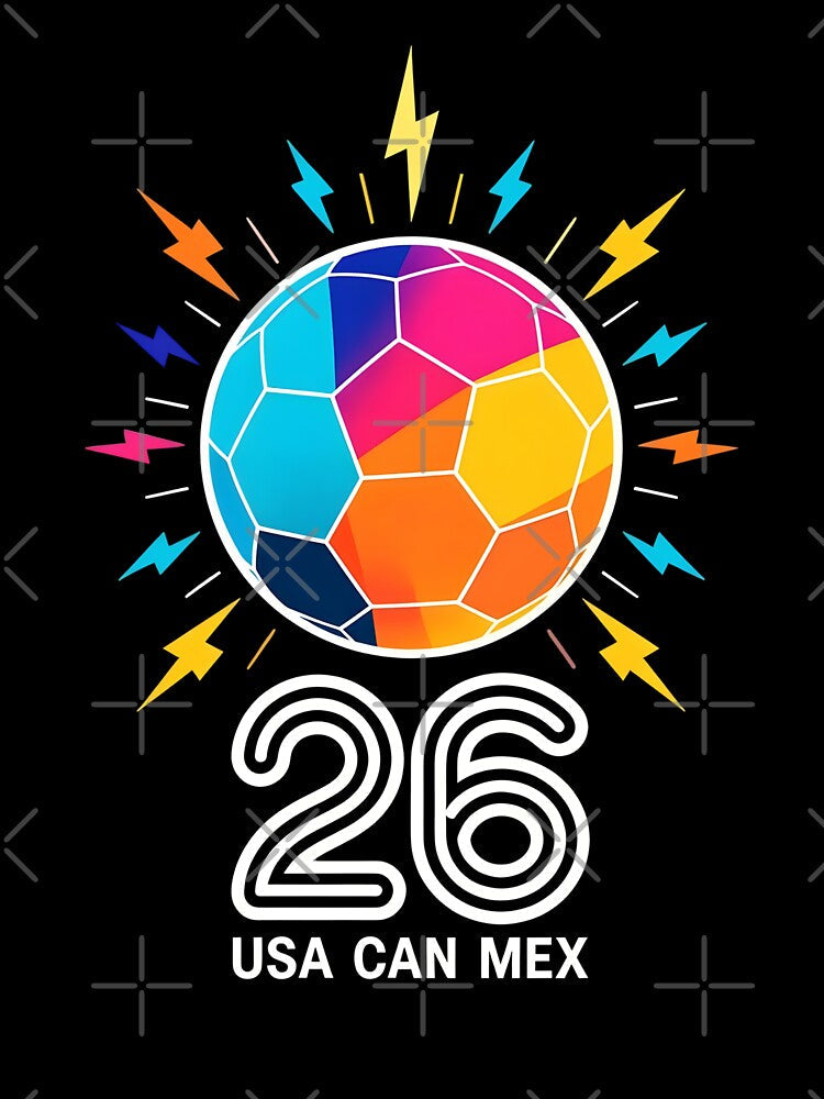 2026 Colorful Soccer Ball USA Canada Mexico 26 by dudelinart