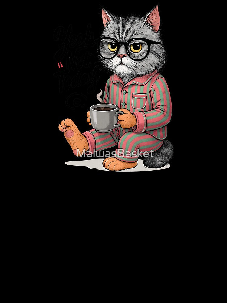 Yeah Not Today Graceful Cats in Motion Gifts for Cat Lover by MalwasBasket