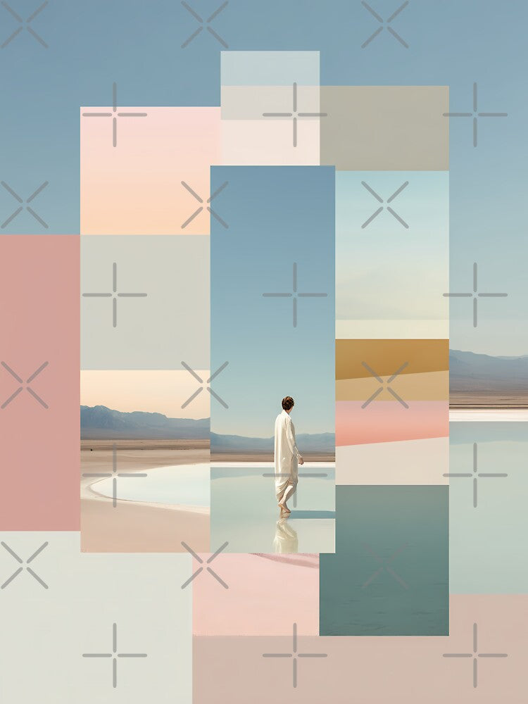 Minimalist Photo Collage Modern Aesthetic Wall Art by Mindrender