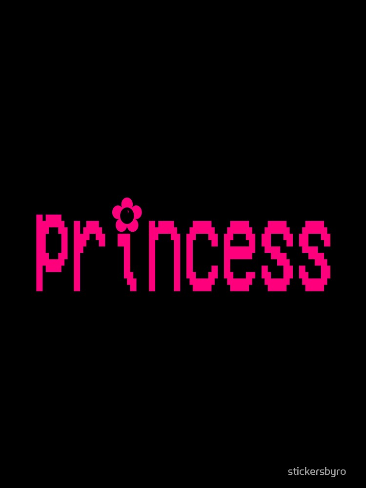 y2k pink video game "princess" text by stickersbyro ☆