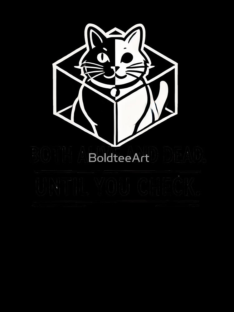 Schrödinger's Cat – Both Alive and Dead by BoldteeArt