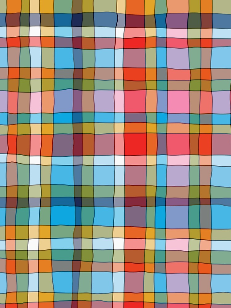 Funky Plaid Colorful Summer Madras Pattern by kierkegaard
