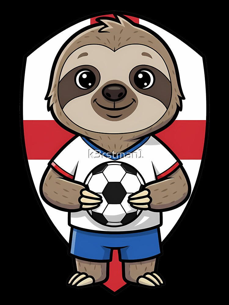 England Sloth Football Soccer Fan by k3rstman1