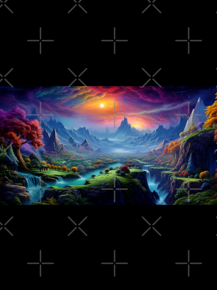 Fantasy Landscape - Double Sunrise Rainbow Sky by Fantasy Masterpiece