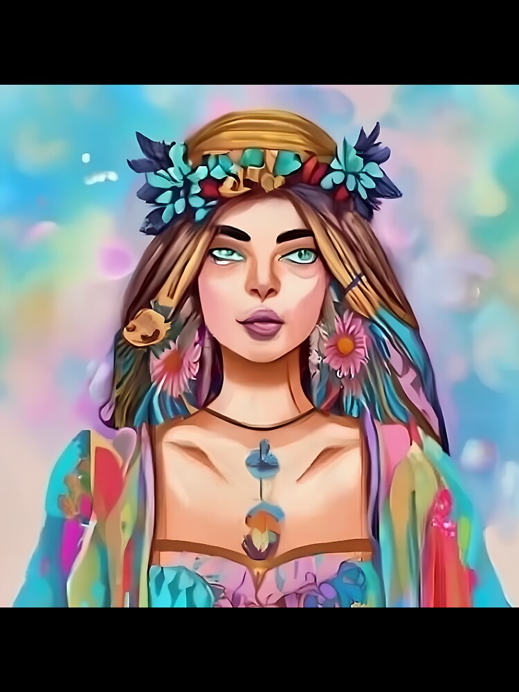 Boho Style Hippie Girl With Flowers by SkyAdr2