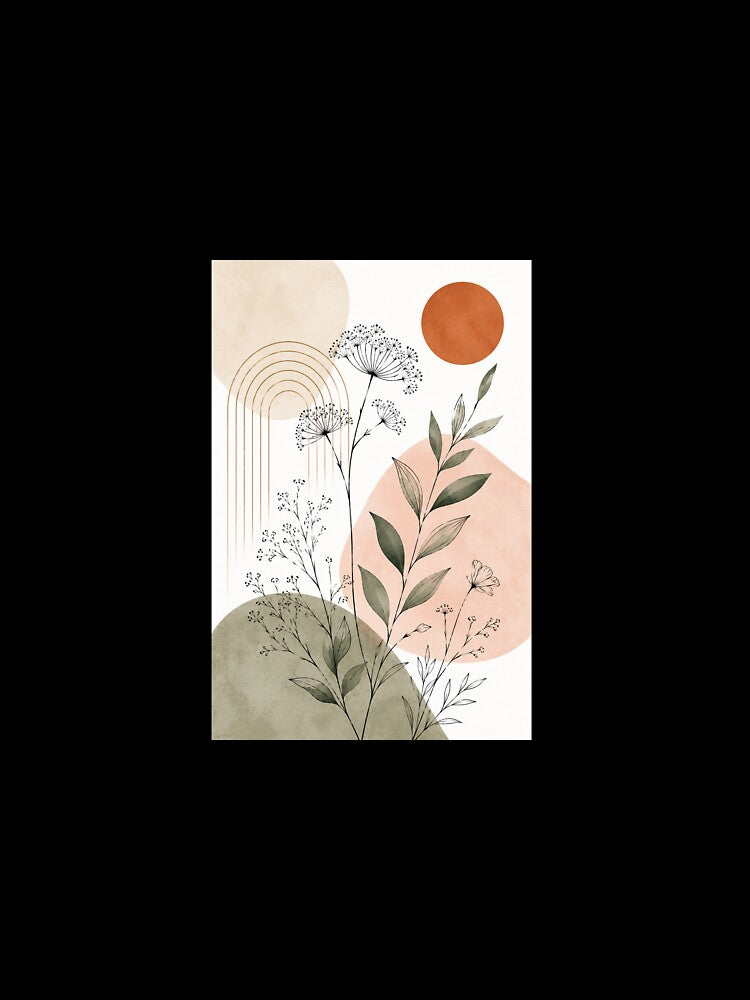 Minimalist Boho Wildflower Line Art Print by AlexGreaney