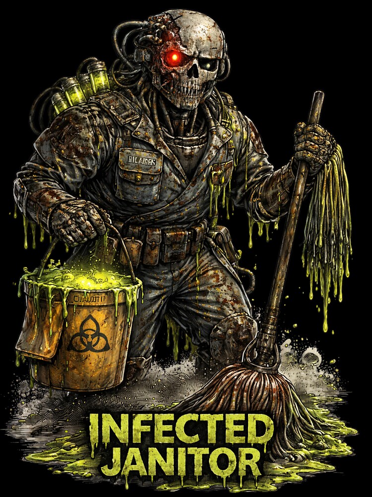 Infected Janitor Robot – Dark Sci-Fi Horror Character by wait4signal