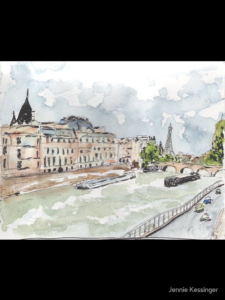 Paris Seine with Eiffel Tower by Jennie Kessinger