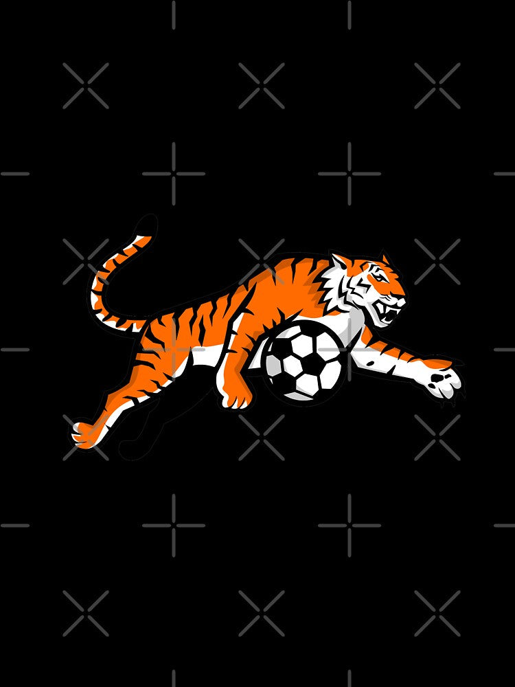 Tiger Jumping Soccer Ball Mascot by patrimonio