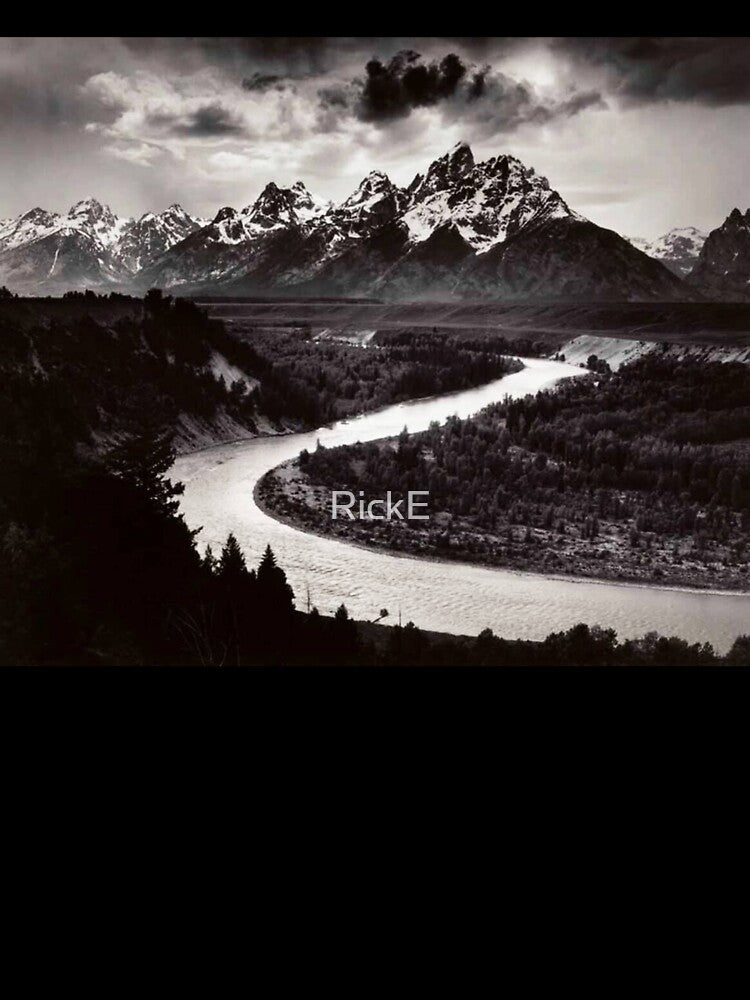 The Snake River - Black White Photography Mountain Landscape River Nature Lovers by RickE