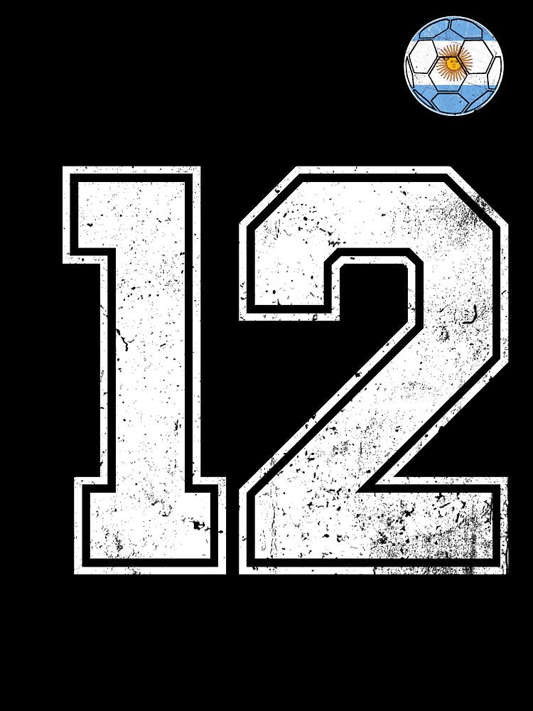 Number 12 Argentina Flag Football Fan by RoyesButler