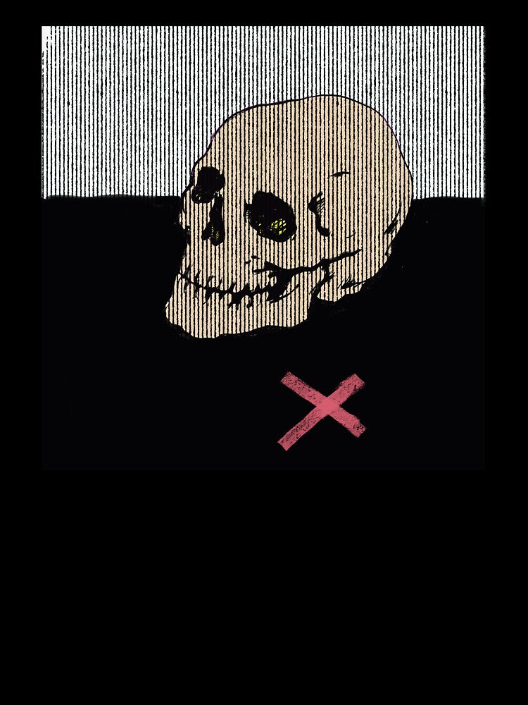 Rainbow Glitch Skull with Colorful X №2 by MikZviagin