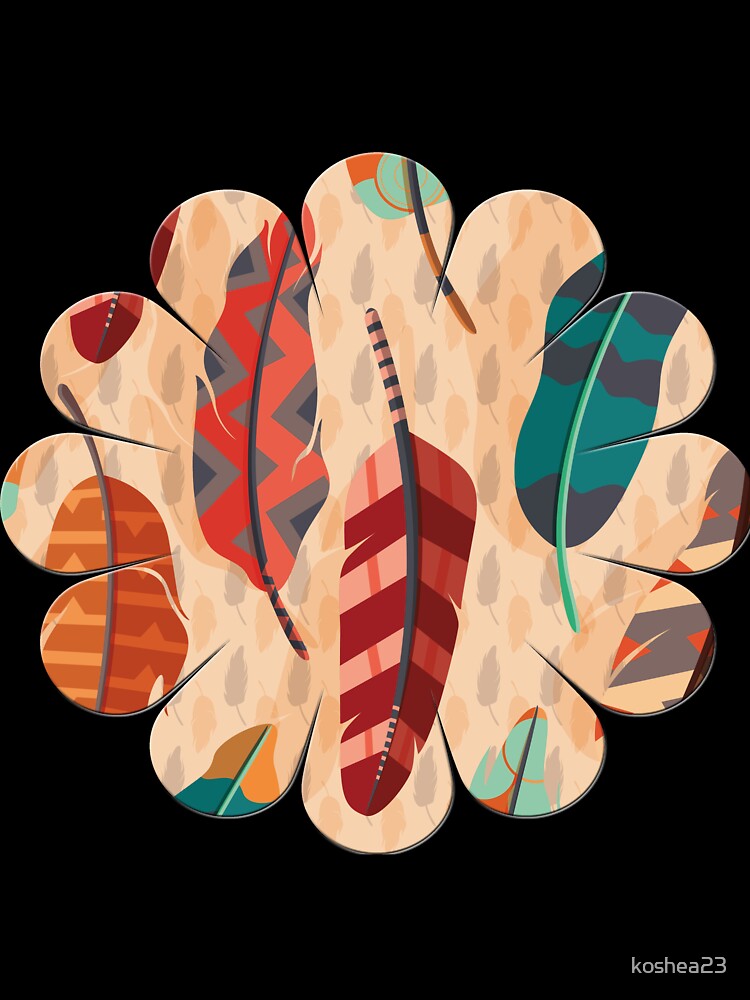 Boho Feather Flower by koshea23