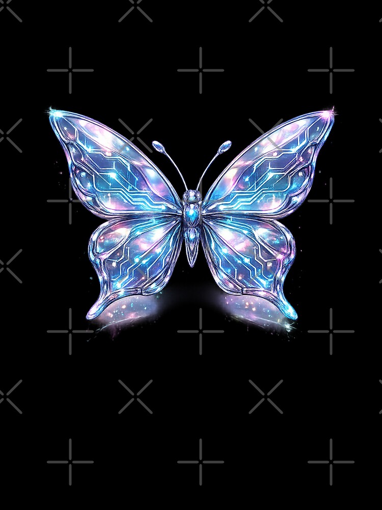 Y2K Cyber-Butterfly - Futuristic Chrome Aesthetic by Bratak
