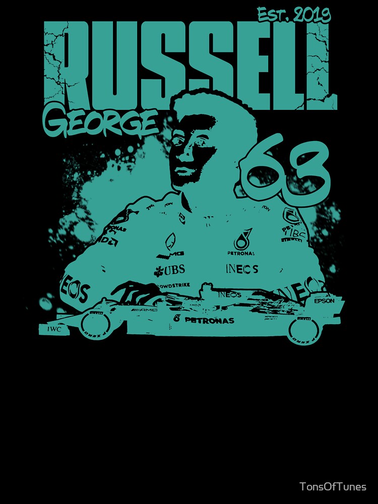 George Russell Grunge F1 Shirt Design by TonsOfTunes