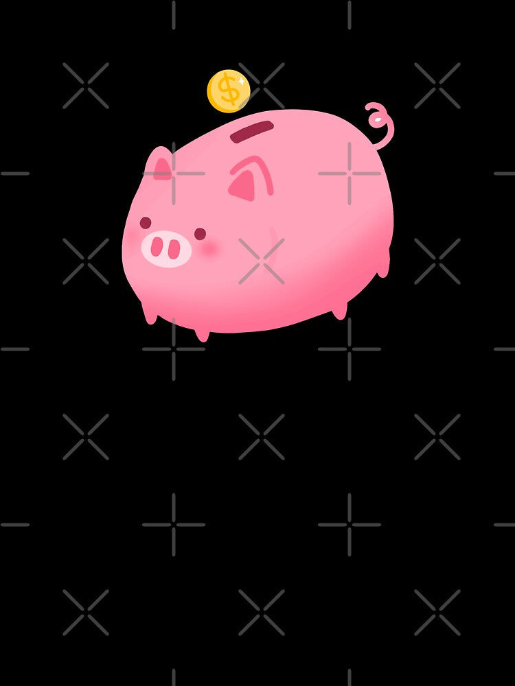 cute kawaii pink piggy bank money saving box by Narukuku