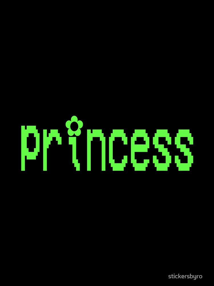 y2k neon video game "princess" text by stickersbyro ☆
