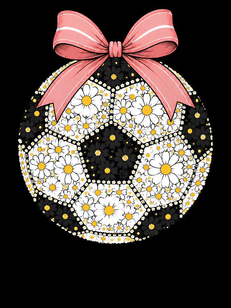 Floral Soccer Ball Pink Bow by GenesixDesign