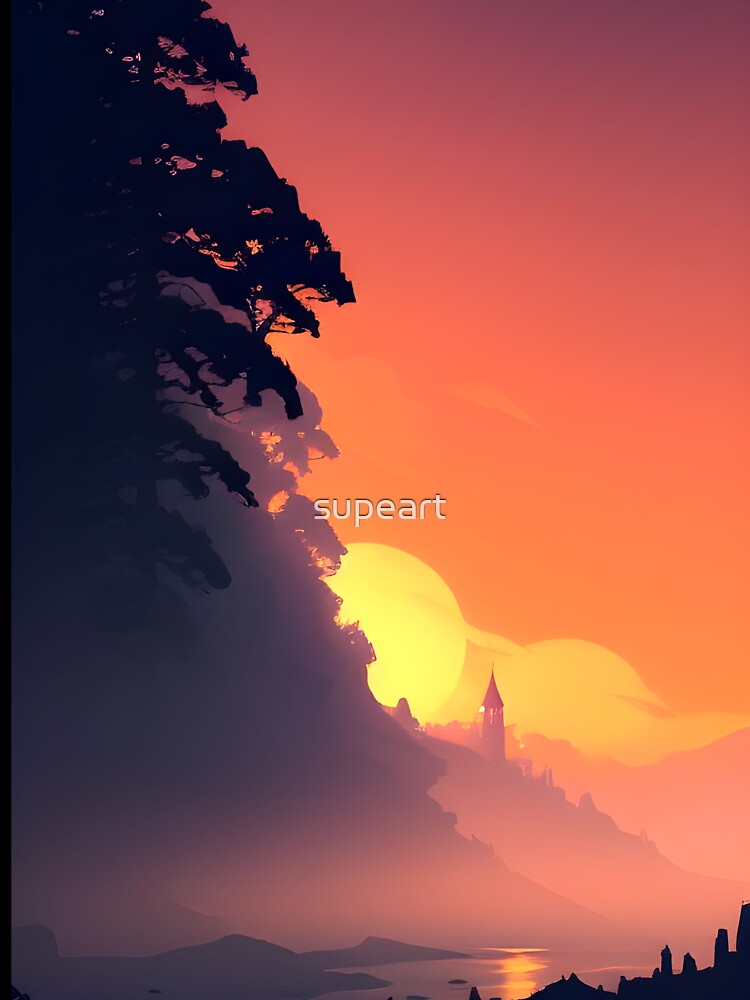 Enhance Your Home with Our Beautiful Collection of Minimalist Landscape River View Prints by supeart