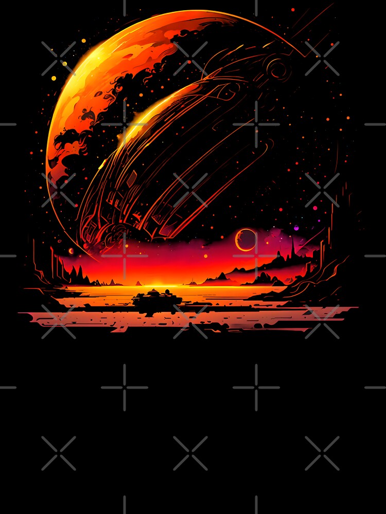 Futuristic Red Fantasy Landscape by ByteyCreatives