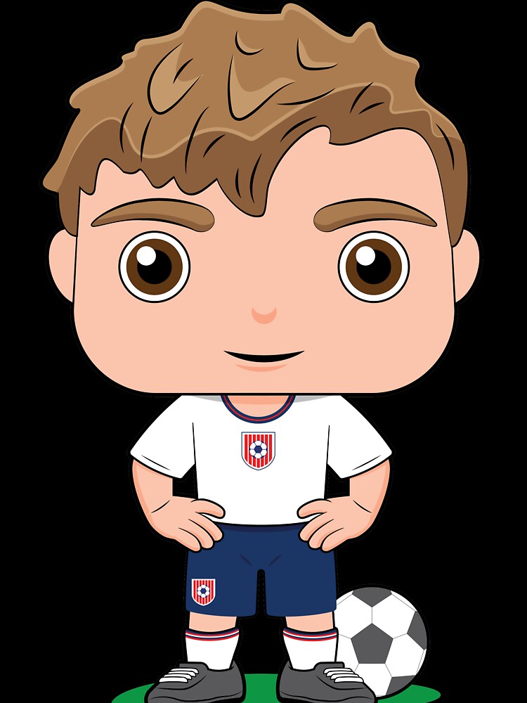 Cute soccer boy player design in blue white kit by essjaydesigns
