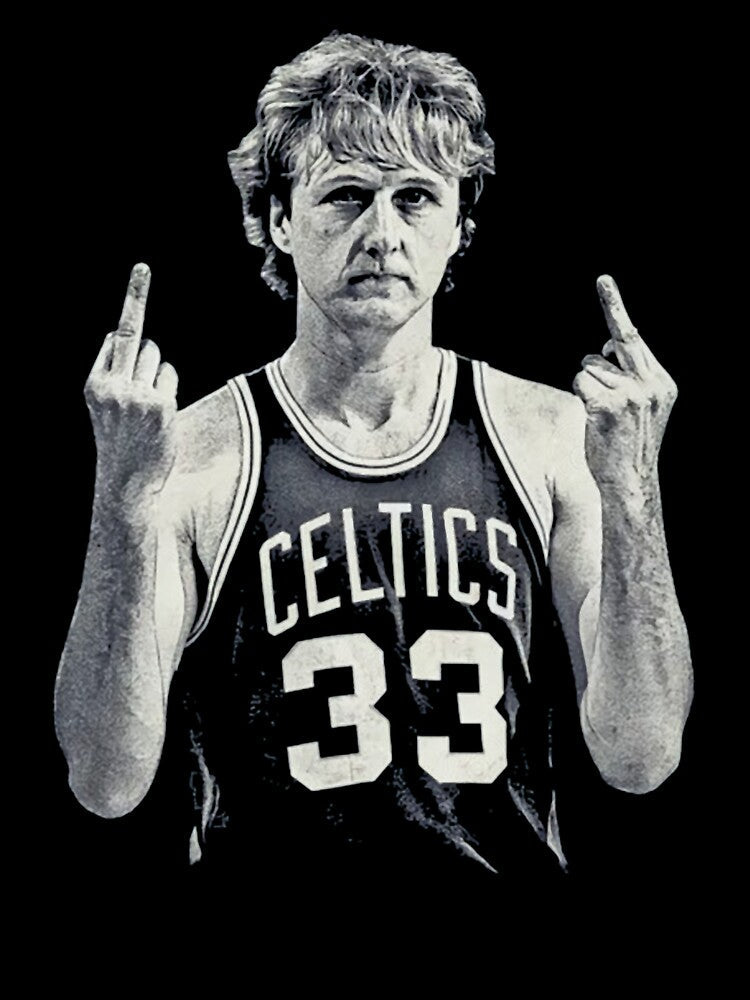 Larry Bird MIDDLE FINGER 90s by 3YHE