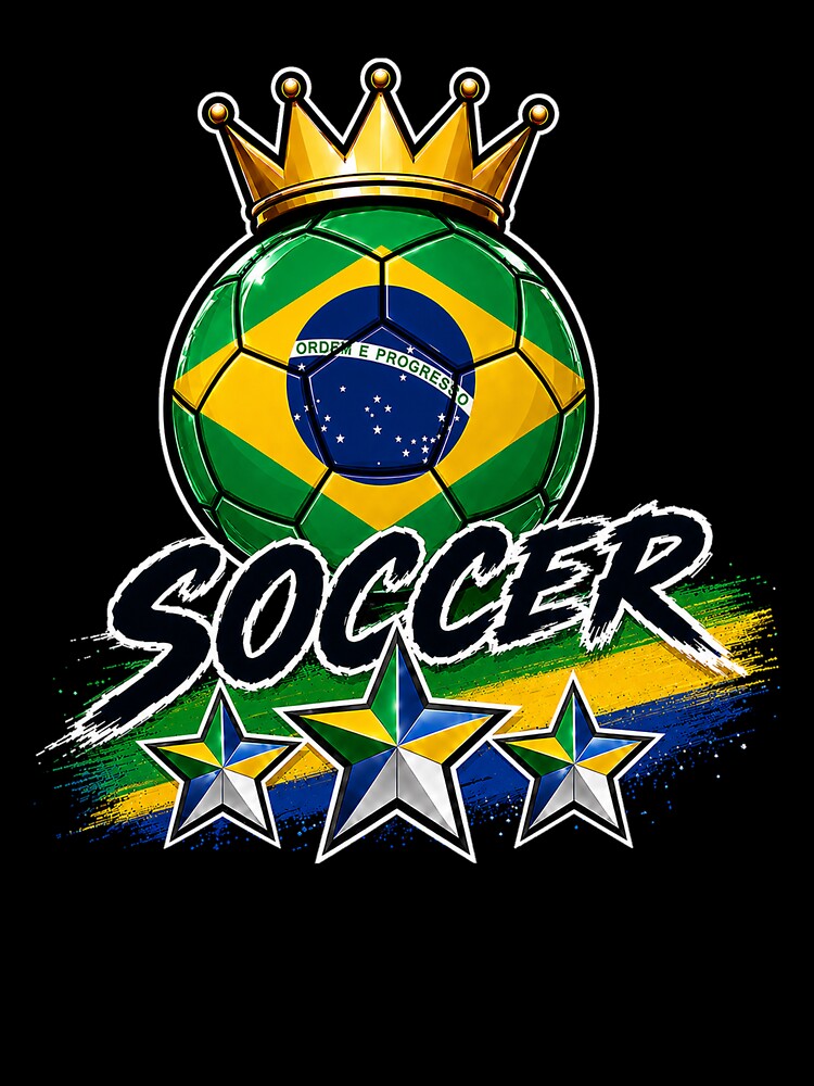 Vintage Brasil flag Crowned Soccer Ball by QuiteOrbit