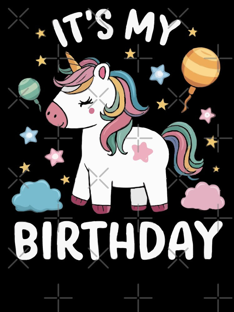 It's My Birthday Unicorn – Cute Rainbow Unicorn Birthday Girl Party Tee by ILYASSE1