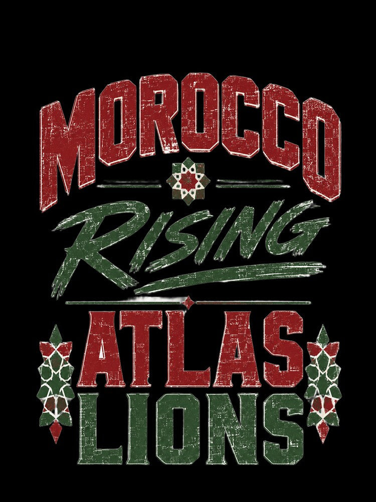 Morocco Rising Atlas Lions Vintage Football T-Shirt by ArthUpscale