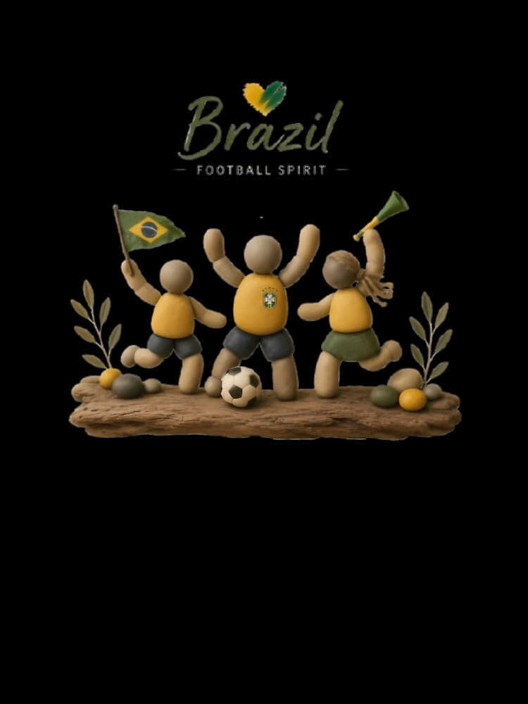 Brazil Football Spirit Pebble Art Shirt | Brazil Soccer Fan Gift | Brazilian Football Passion Tee | World Cup Inspired Sports Design by PebbleMood