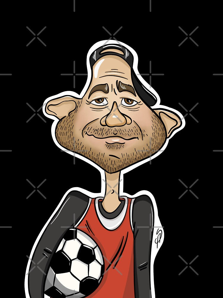 Tired Football Player Funny Cartoon by AlinaSchaferArt