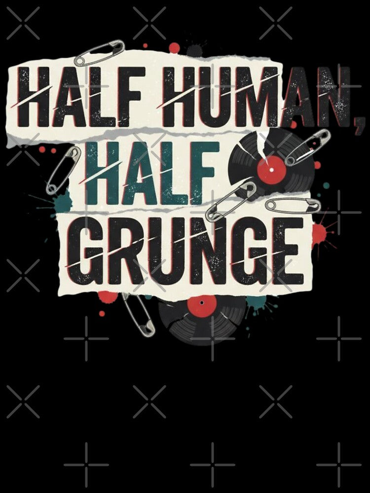 retro Grunge Music Lovers design Half Human Half Grunge Aesthetic 90s Alternative Retro by LuxeGraphix