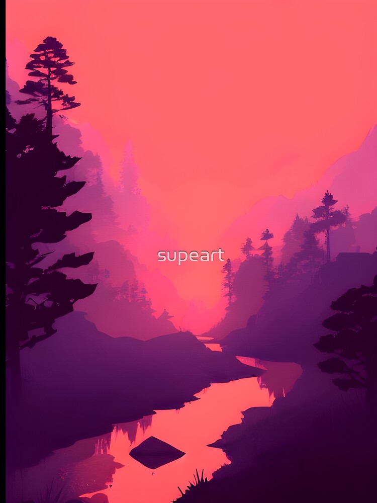 Discover the Elegance and Charm of Our Collection of Minimalist Forest Landscape Prints by supeart