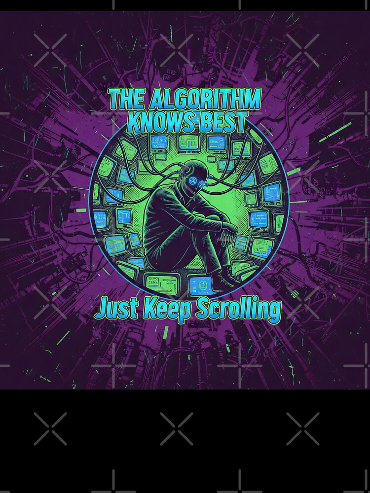 Retro-Futuristic Satire on Algorithms, Media Control, and Endless Scrolling by SavinMercantile