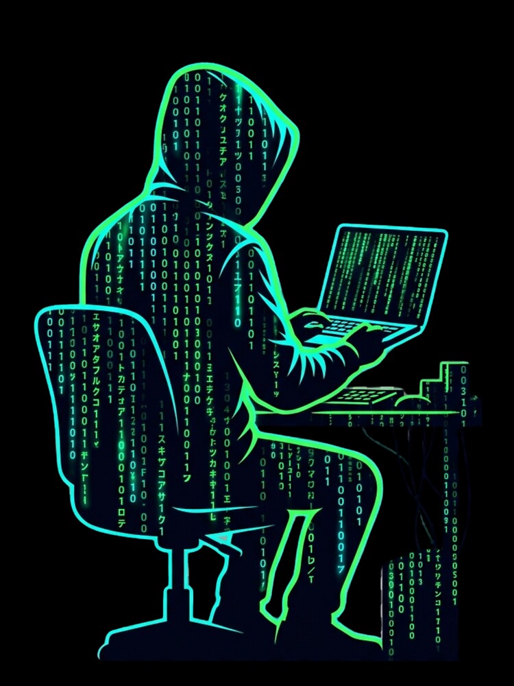 Code Rain Hacker Matrix Style Shirt by KurtByteStudio
