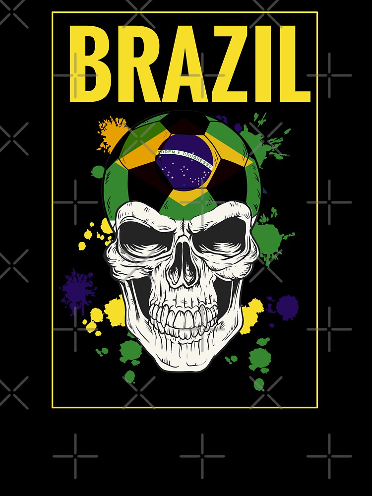 Brazilian Soccer Player Brasilia Skull Football by anziehend