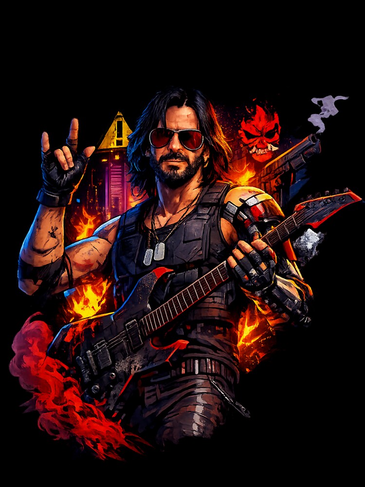 Cyberpunk Rockerboy – Neon Rebel Guitar Warrior (Johnny Silverhand Inspired) by HIGHSQUARE