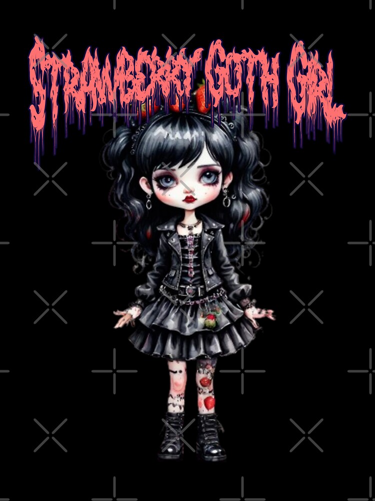 Cute Kawaii Goth Girl in watercolor paint by EmeraldCauldren