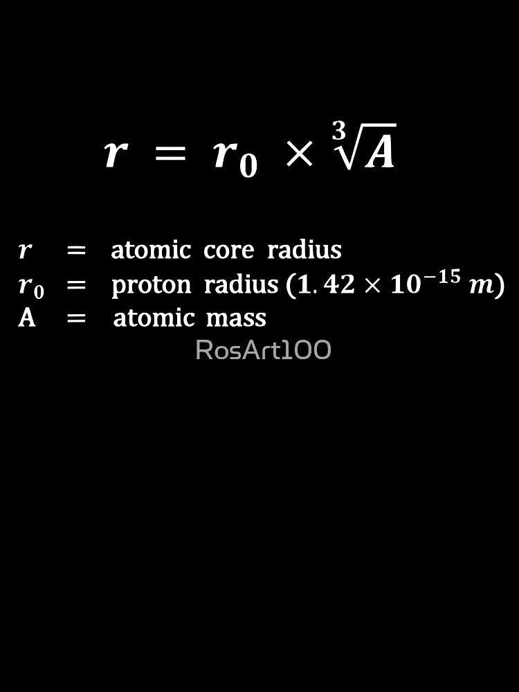 Formula, atomic core radius, white by RosArt100
