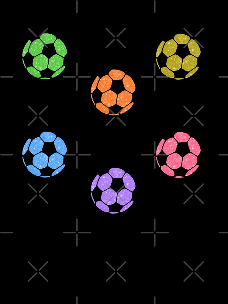 Colorful Preppy Glitter Soccer Ball Set Pack by wonderxwander
