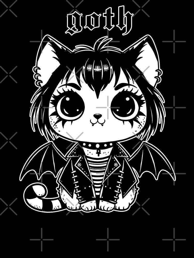 Goth Cat by KilkennyCat Art
