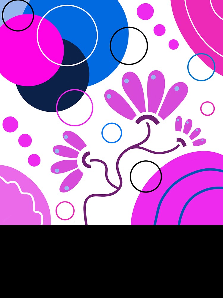 Blue Pink Purple Whimsical Boho Design by Sartoris Art