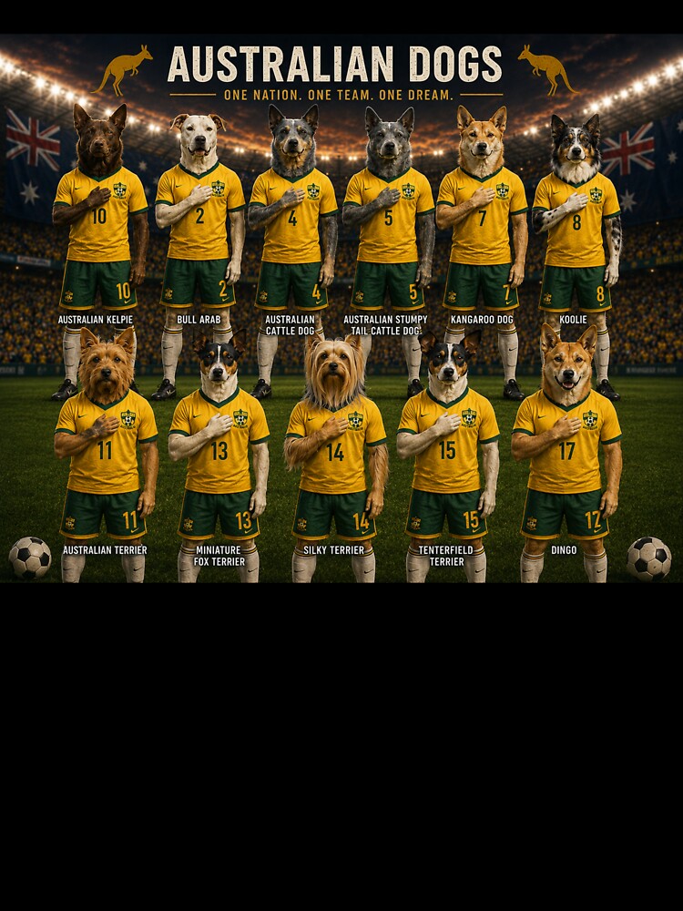 Australian Dogs World Cup 2026 | Soccer Team Fan Art Poster by WhatASunShine