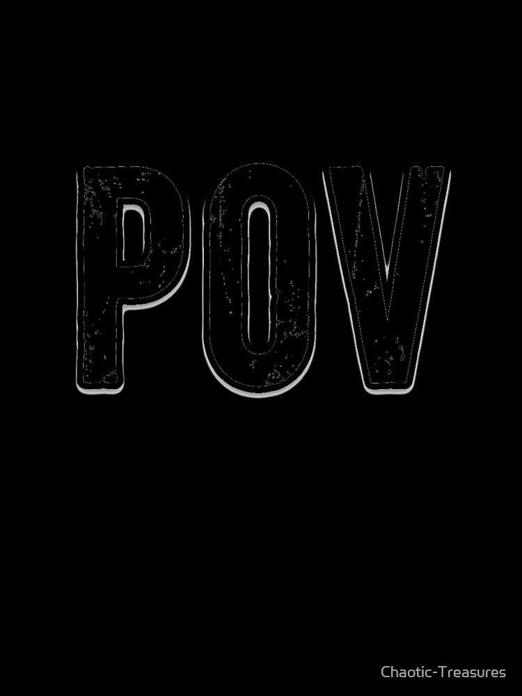 POV Grunge Distressed T-Shirt Monochrome Serif Graphic Tee by Chaotic-Treasures